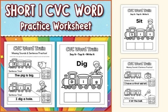 Download Short I CVC Words Worksheets - Premium Resources
